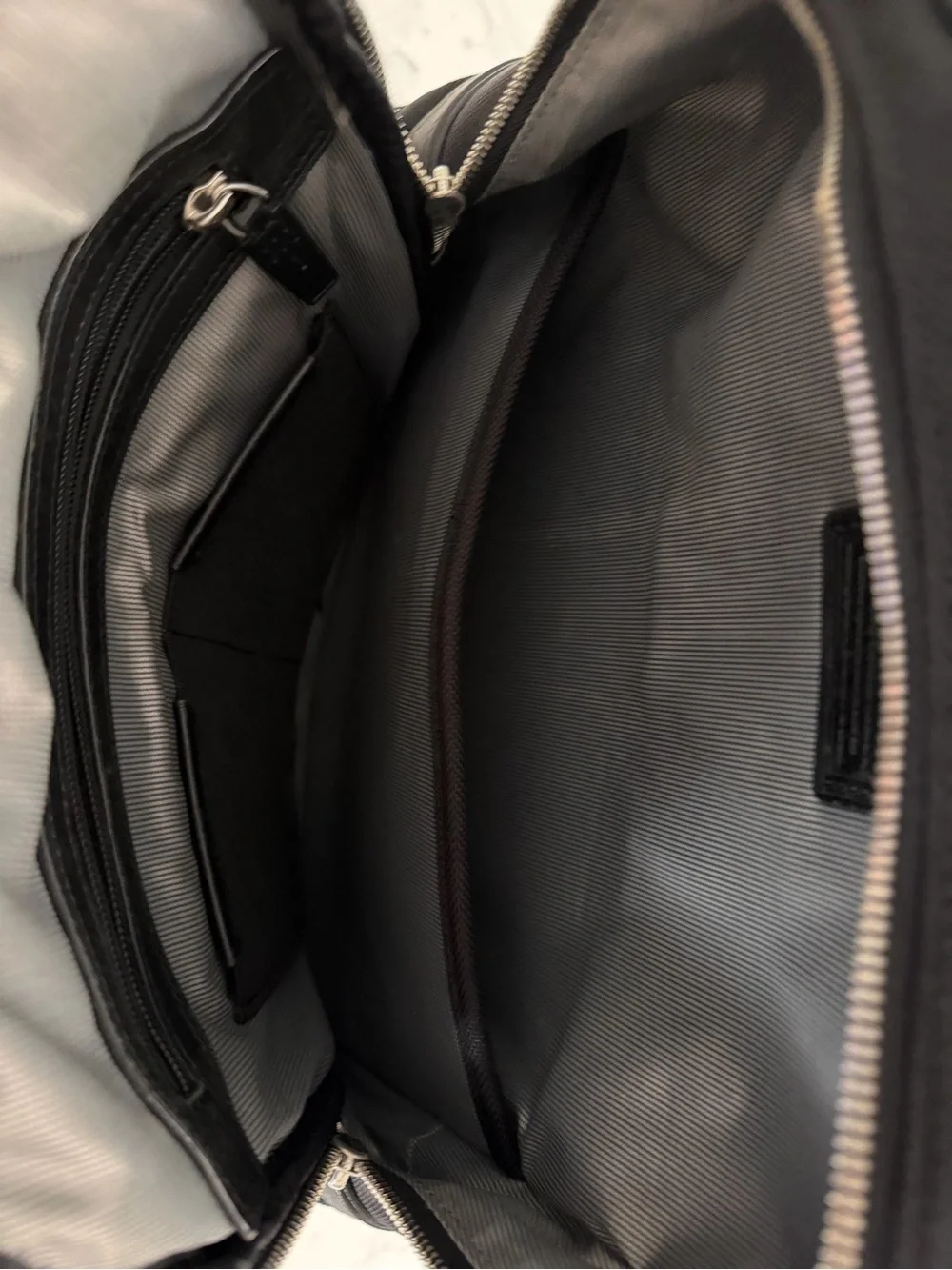 Tumi Black Men's Backpack with Leather Trim